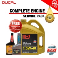 DUCAL FULLY SYNTHETIC Engine Oil 5W40 API SN/CF 4 Litres (FREE Engine Flush Oil Treatment) 5W40 4L MINYAK HITAM ENJIN