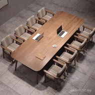 Solid Wood Wooden Table Modern Strip Table Simple Long Office Commercial Large Board Conference Tabl