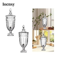 Ioensy Clear Glass Jug for Cold Water, 3L Capacity with Lid, Ideal for Juices