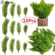 Xmas Home Vase Garden Decor / 10pcs Christmas Artificial Pine Branches / Bouquet Wreath DIY Plastic Pine Needles / Simulated Shrubs Bushes Green Plant Leaves