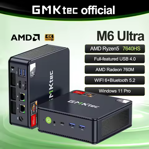 GMKtec M6 Ultra Nucbox Mini PC AMD R5 7640HS 6-core 12-thread DDR5 4800Mhz Pcie 3.0 SSD WIFI 6 BT5.2