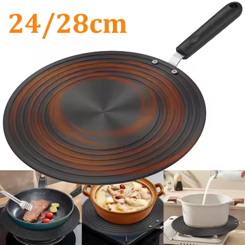 Induction Adapter Plate Double Sided Heat Diffuser Plate with Handle Non Slip Heat Conduction Plate 