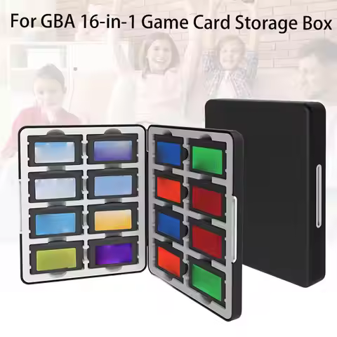 16-in-1 Black Game Card Storage Box For GAME BOY ADVANCE 16 Magnetic Game Card Storage Box Gaming Ac