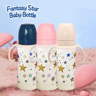 330ml Large Capacity Baby Bottle, 0-36 Months Baby Bottle, Star Pattern Design Baby Bottle with Handle, Bite Resistant Shock Resistant Anti-colic Silicone Baby Bottle/Water Bottle