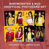 [SET] BABYMONSTER X MCDONALDS MCD Unofficial Photocard Set Ahyeon Ruka Asa Pharita Chiquita Haram Ro