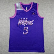 25-26 Timberwolves City Edition Purple Basketball Jersey Breathable Embroid Fan Edition No.5 Edwards