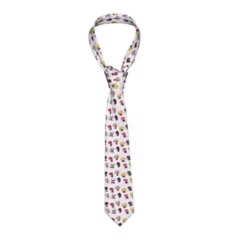 Custom N-Narutoes Uzumakies Anime Necktie Men Printed Necktie For Business Mens Silk Tie