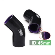 BLACK 1.75“ 45mm 4-Ply Silicone 45 Degree Elbow Reducer Hose For BMW e46