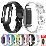 Silicone Strap Bracelet With Case Transparent Replacement for Fitbit Inspire 3
