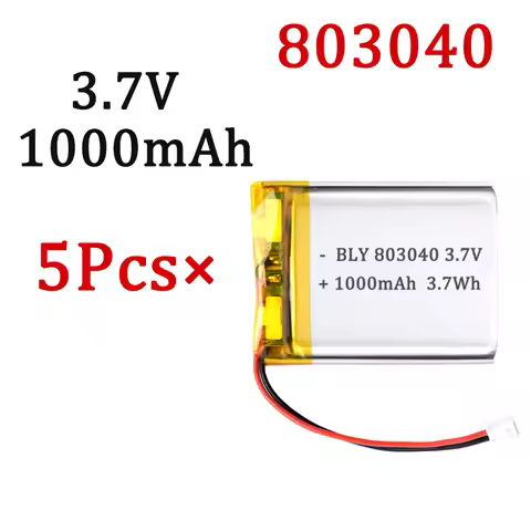 5Pcs 3.7V 1000mAh 803040 Polymer Lithium Battery Lithium Ion Battery For Power Bank GPS 100% Real Ca