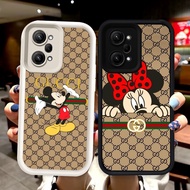 N87 Mickey and Minnie Silicone Black and White Casing for Xiaomi Redmi Note 14 12 Pro 5G Case