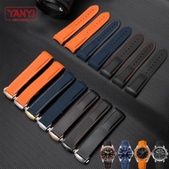 Rubber watch strap 20mm 22mm silicone watchband Suitable for watch band folding clasp Curved end wristwatches belt