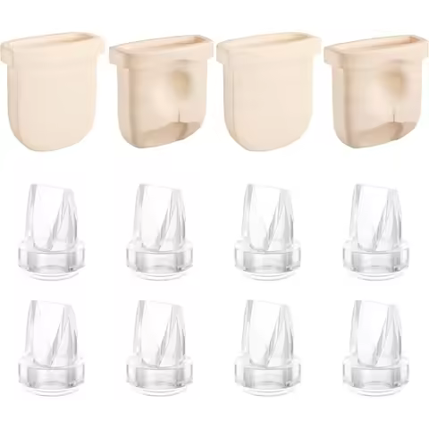 ABWR-Wearable Breast Pump Accessories 12PCS Duckbill Valves Silicone Diaphragms For Eufy E10/E20 S1/