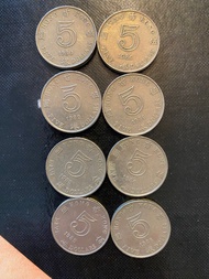 28個舊香港女皇頭5元硬幣