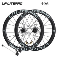 2022 NEW LP Litepro Carbon Wheelset 406 451 20inch Disc Brake Wheelset For Folding Bike Litepro Carbon Fiber Straight Pull Bearing Hub Disc Brake Front 24 Holes Rear 24