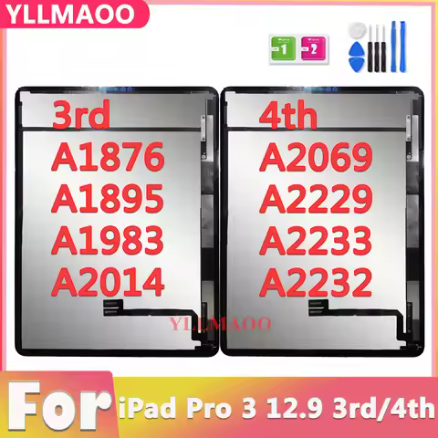 For iPad Pro 12.9" 3rd 4th Gen 2018 A1876 A1895 A2014 A1983 LCD Display Touch Screen Assembly 2020 A