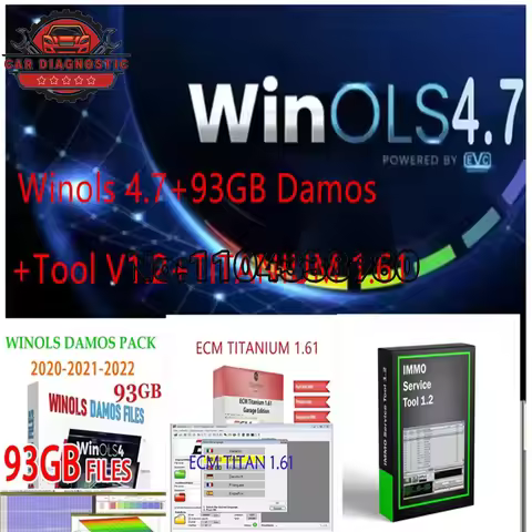 Winols 4.7 full Activated immo tool Windows 7 10 11 No Need Vmware Multi-language +2021 Damos +ECM T