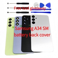 Suitable for Samsung A34 SM-A346B SM-A346E Mobile Phone Battery Back Cover Back Cover Plate Battery 