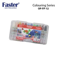 Faster OP-FP-12 Premium Oil Pastel With PP Box 160mm x 90mm x 25mm (12 Colours/Box)