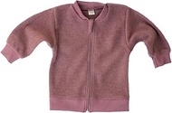 Lilano, Baby and Kids Knitted Cardigan with Zip, 100% Wool (Organic), mauve, 74-80