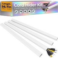 Penyorok Kord Penyorok Kabel 56.7in, Penutup Wayar untuk 2-4 Kord di Dinding, Penutup Kord Premium u