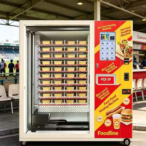 Frozen to Hot Meal Vending Machine -18°C Storage Built-in Microwave Heating for Lunch Box Pizza Sand
