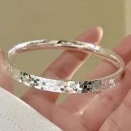 Crushed Ice Ice Pure Silver 9999 Bracelet 2024 Solid Strobe Sterling Silver Bracelet Silver Bracelet