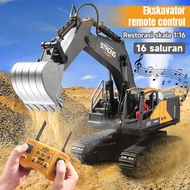 16 CH Spary Excavator Truck Remote Control Backhoe Toy For Kids Big RC Excavator Metal Bulldozer Toy