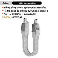 Cáp Thunderbolt 5 Type C USB4 2.0 Tốc Độ 80Gbps Gen4 Một Chiều 120Gbps Cáp Ngắn USB C Sang eGPU 16K