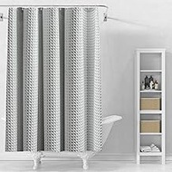 Stfery Shower Curtain Waffle Pattern Shower Curtains 220 x 200 cm Textile Washable Anti-Mould Shower