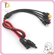 DIACHASG  Panel Extension Cable, 4 in 1 1m Length  Wire, Connector MC4 to DC5521 7909 XT60 Female Co