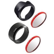 Lens Hood and Filter Set for Canon EOS M Series - Compatible with Canon EOS Kiss M, M100, M200, M10, M6, M6 Mark II Double Zoom Kit - 49mm &amp; 52mm Filters with EW-53 and ET-54B Lens Hoods (Red) [Japan Product][日本产品]
