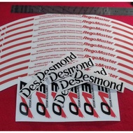 Desmond Regamaster EVO II Clear Sticker 15s 16s