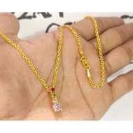 24k gold plated crystal necklace