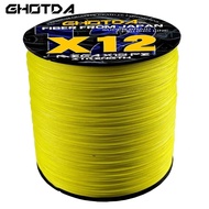 Ghotda Tali Pancing Braided PE 12 Strands X12 300M 25–120 lb Tahan Air Laut untuk Aksesori Memancing