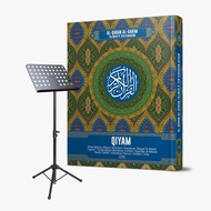 [Saiz A3] Al-Quran Saiz Besar + Stand | Tanpa Terjemahan | Wakaf Ibtida’ | Stand Al-Quran | Mushaf Qiyam [Telaga Biru]