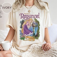 Tangled Tangled Tangled Rapunzel/Lettuce Princess Cartoon Pattern Printing Men 100% Cotton Round Nec