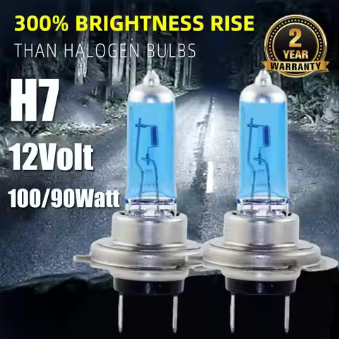 2pcs Lamp Light Effect Hid 12v Bulb Car Lamps H7 LED 100W 6000K Xenon Hid Super White Effect Look He