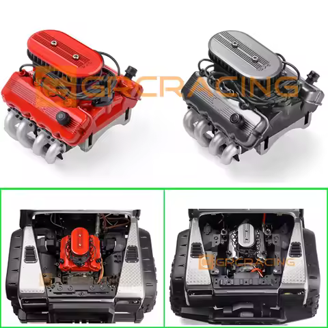 1 Set Simulation V8/F76 Engine Cover Fan Radiator for 1/10 RC Crawler Car Traxxas TRX4 TRX6 G500 SCX