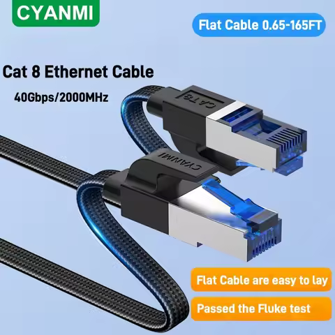 CYANMI Cat 8 Ethernet Cable,Flat High Speed RJ45 LAN Cable for cat6 cat7 cat5e cable， PS4, Xbox, Rou