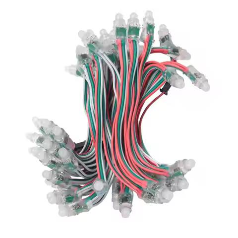 AT21-50Pcs 4M/6.5Meter DC5V WS2811 Full Color LED Pixel Light Module 12Mm 15Cm Wires IP68 Waterproof