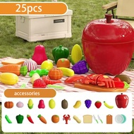 1 Set Plastic Fruit and Vegetable Cutting Educational Set Kitchen Pretend Play Toy with Large Apples
