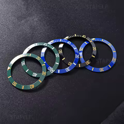38mm Sloped Ceramic Alloy Bezel Insert Ring Fit 40mm Watch Case For Rolex Submariner GMT Dive Watch 