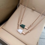 High Version Ice Cream Ice Cream Double Layer Necklace Female Light Luxury Fashion Exquisite Clavicl