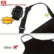 Multi-Functional Solid Color Pocket Apron, Adjustable Hanging Neck Waterproof Oil Resistant Workwear