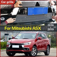 For Mitsubishi ASX 2016-2019 Front Racing Grills Cover Case Stickers Car Styling Stainless Steel Bod