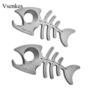 Vsenkes Keychain Bottle Opener Practical Bar Tool Multi Tool Fishbone EDC Gear Keychain