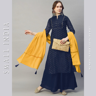 {**ส่งฟรี**} SMALL INDIA 🌺 Pure Chanderi Kurti Set ชุดเซ็ทเสื้อกระโปรง 🌺 Women Kurti Set