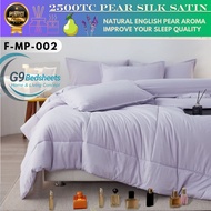 G9 2500Tc Pear Silk Bedsheet Satin Bedsheet Super King 7in1 Bedsheet With Comforter Set Queen 冰丝床单