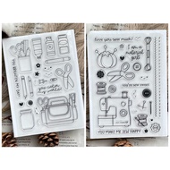 0630 s e Stationery Seal Tailor Series Scissors Sewing Emoticon Set Transparent Crystal